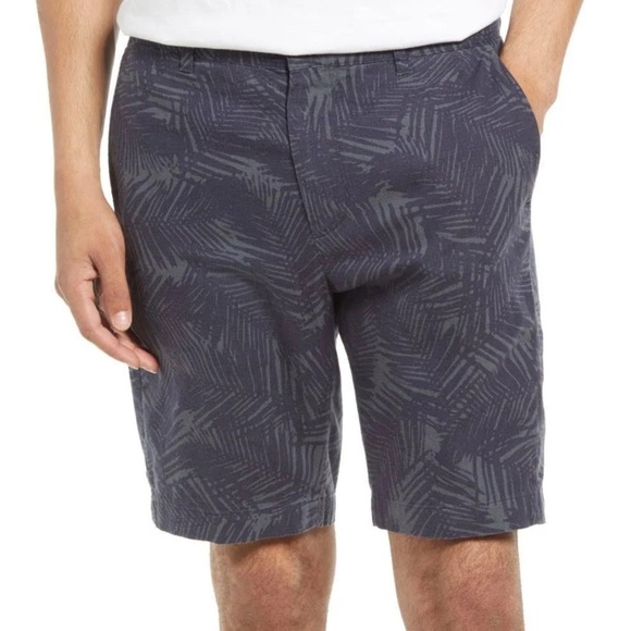 Vince Griffith Slim Fit Palm Print All Hemp Shorts in Coastal - Picture 1 of 8